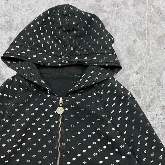 Y2K AOP Reversible Sleeve Hit Fox Racing Zip Up Hoodie - Picture 2 of 5